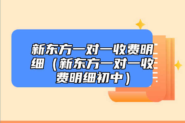新東方一對一收費明細(新東方一對一收費明細初中)