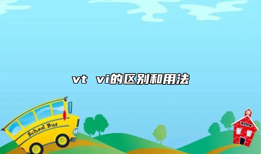vt vi的區(qū)別和用法