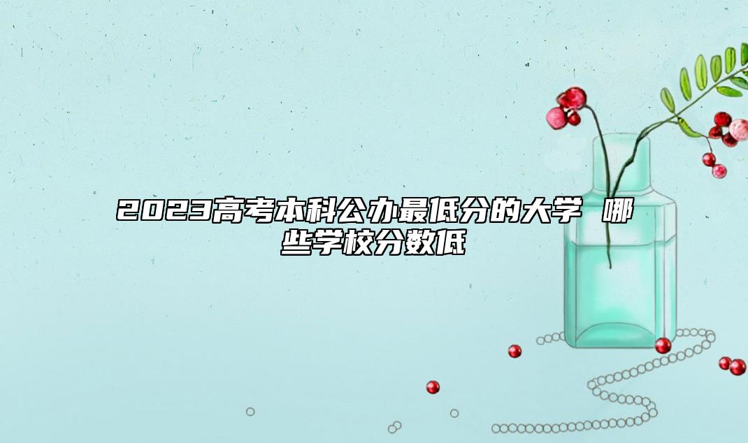 2023高考本科公辦最低分的大學(xué) 哪些學(xué)校分?jǐn)?shù)低