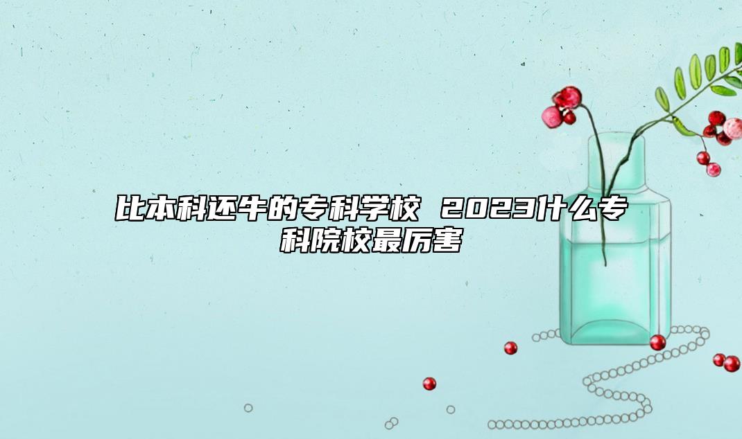 比本科還牛的?？茖W校 2023什么?？圃盒Ｗ顓柡? class=