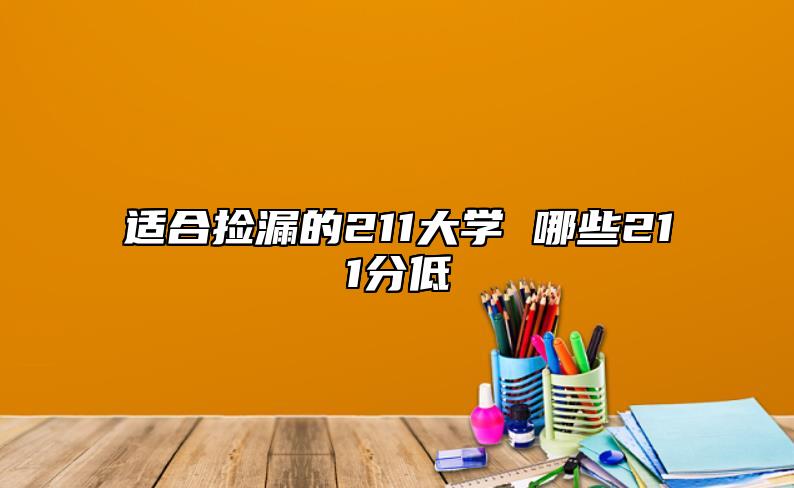 適合撿漏的211大學(xué) 哪些211分低