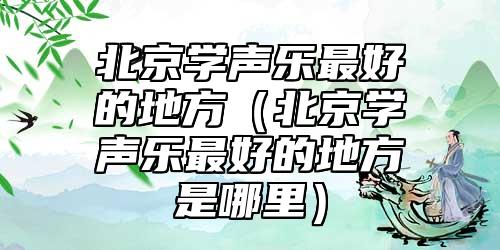北京學(xué)聲樂最好的地方(北京學(xué)聲樂最好的地方是哪里)