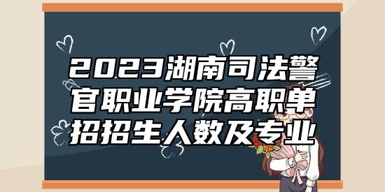 2023湖南司法警官職業(yè)學(xué)院高職單招招生人數(shù)及專業(yè)