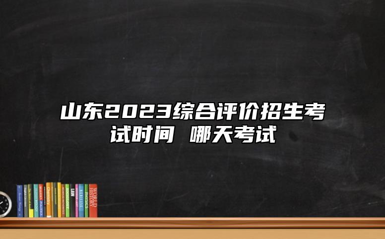 山東2023綜合評價招生考試時間 哪天考試