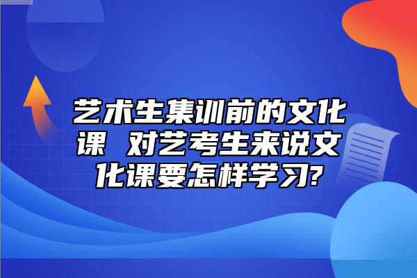 藝術(shù)生集訓(xùn)前的文化課 對(duì)藝考生來說文化課要怎樣學(xué)習(xí)?