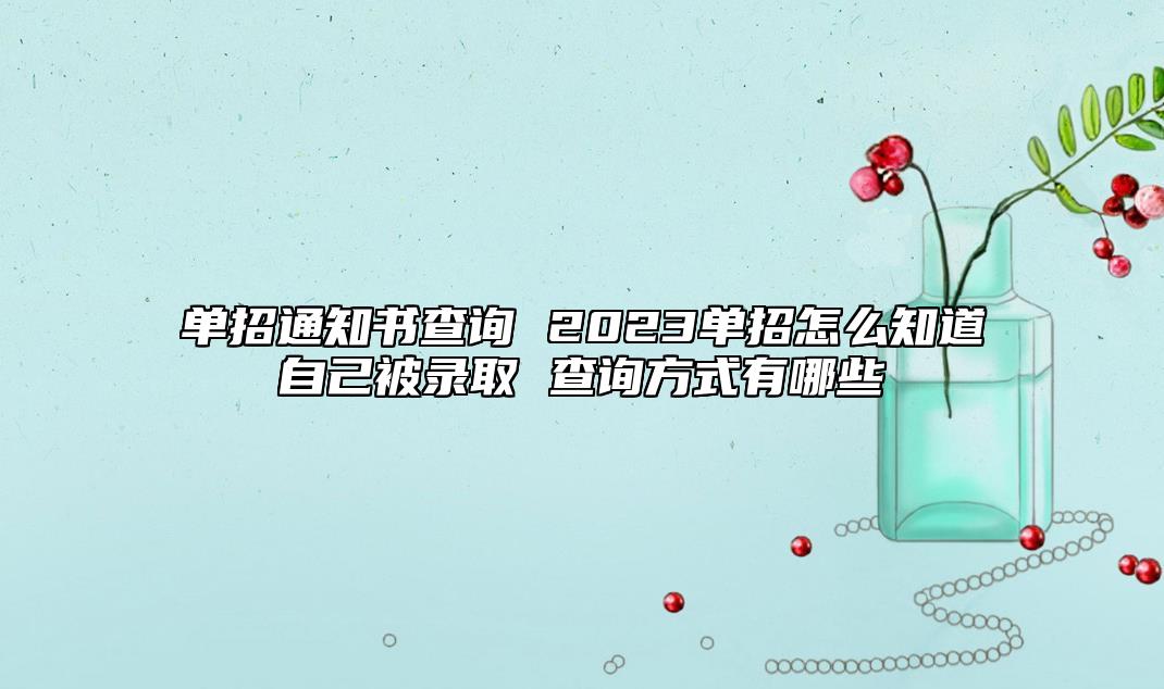 單招通知書查詢 2023單招怎么知道自己被錄取 查詢方式有哪些
