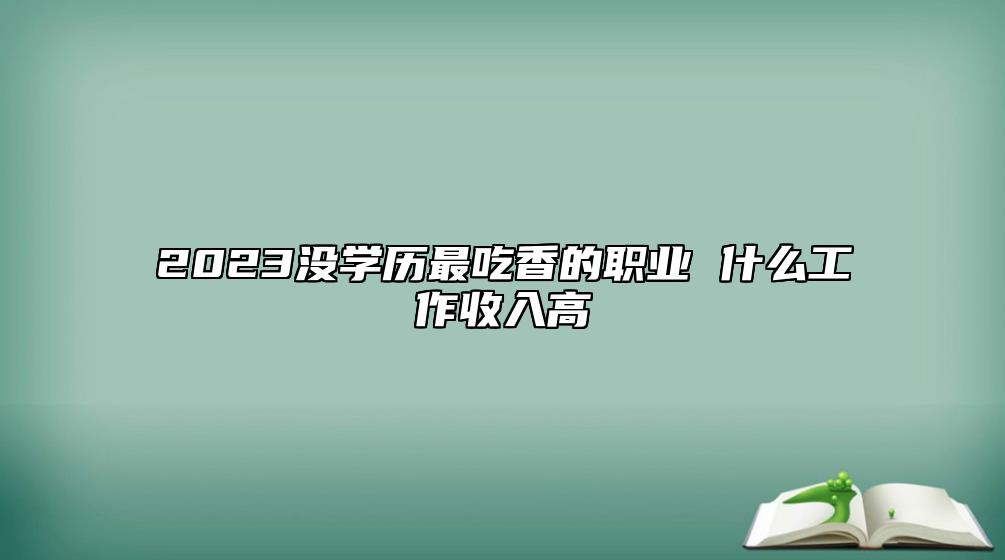 2023沒學歷最吃香的職業(yè) 什么工作收入高