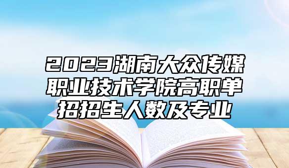 2023湖南大眾傳媒職業(yè)技術學院高職單招招生人數(shù)及專業(yè)