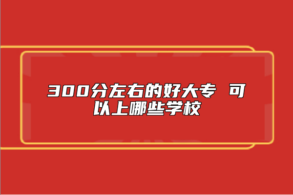 300分左右的好大專 可以上哪些學(xué)校