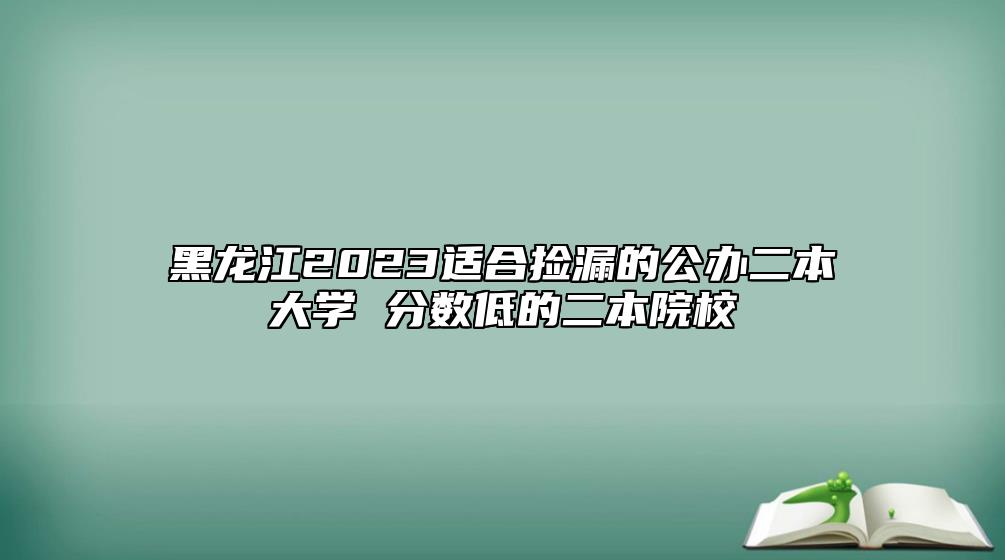 黑龍江2023適合撿漏的公辦二本大學(xué) 分?jǐn)?shù)低的二本院校