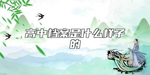 高中檔案是什么樣子的