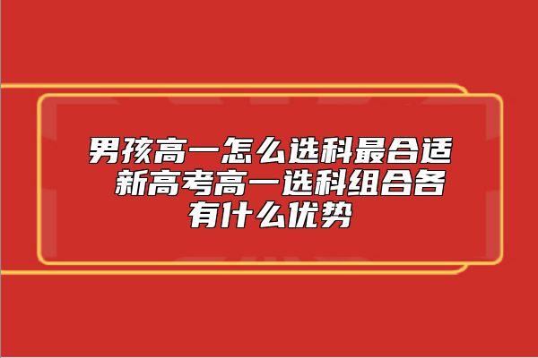 男孩高一怎么選科最合適 新高考高一選科組合各有什么優(yōu)勢