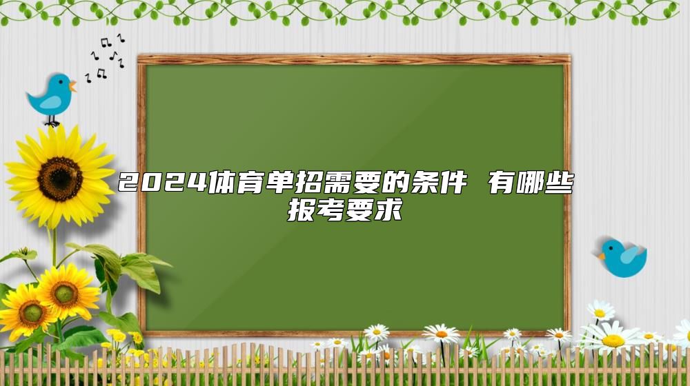 2024體育單招需要的條件 有哪些報(bào)考要求