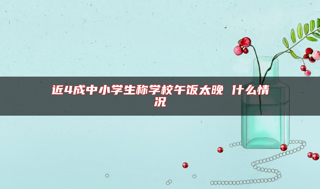 **4成中小學生稱學校午飯?zhí)?什么情況