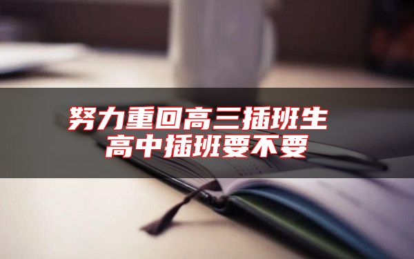 努力重回高三插班生 高中插班要不要