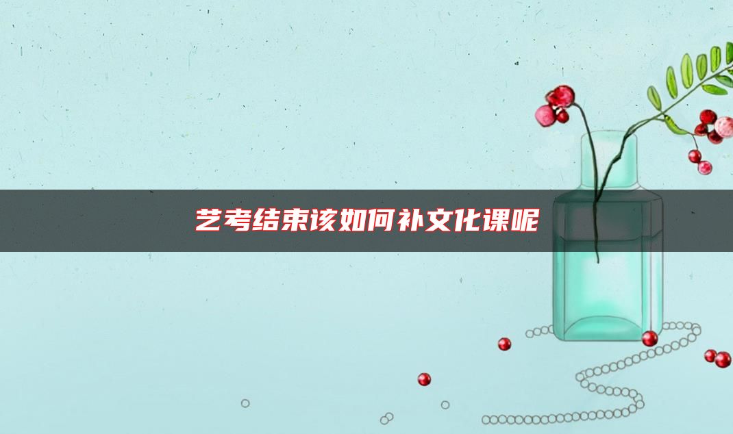 藝考結(jié)束該如何補(bǔ)文化課呢