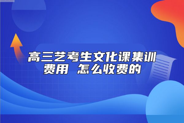 高三藝考生文化課集訓(xùn)費用 怎么收費的