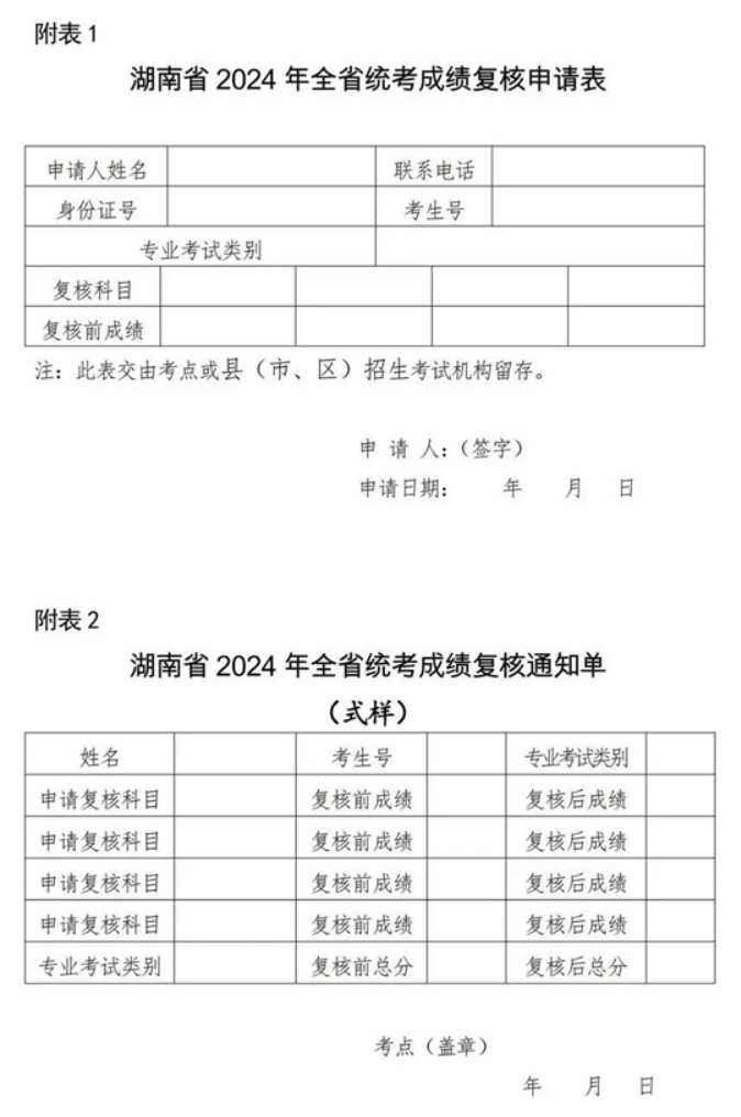湖南2024年藝術(shù)類專業(yè)省統(tǒng)考成績(jī)復(fù)核實(shí)施辦法
