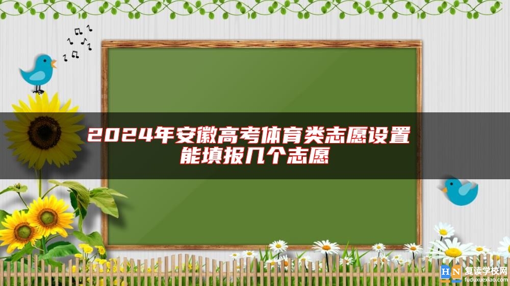 2024年安徽高考體育類志愿設(shè)置 能填報(bào)幾個(gè)志愿
