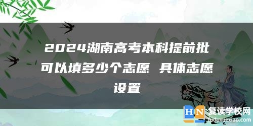2024湖南高考本科提前批可以填多少個(gè)志愿 具體志愿設(shè)置