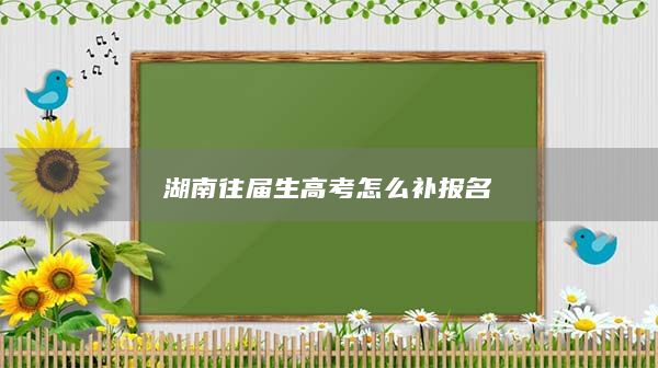 湖南往屆生高考怎么補(bǔ)報(bào)名