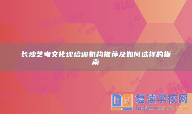 長沙藝考文化課培訓機構(gòu)推薦及如何選擇的指南