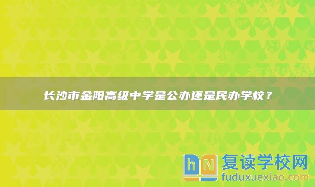 長(zhǎng)沙市金陽(yáng)高級(jí)中學(xué)是公辦還是民辦學(xué)校？