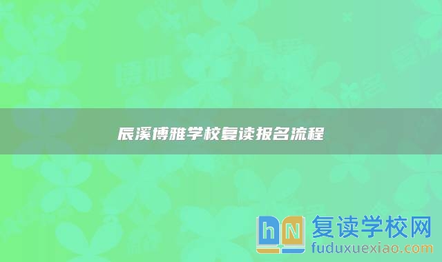 辰溪博雅學校復讀報名流程