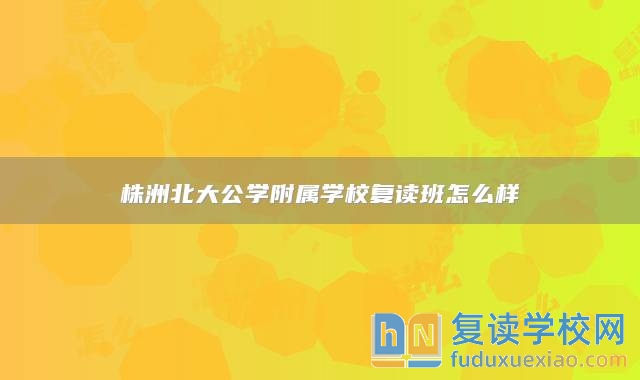 株洲北大公學(xué)附屬學(xué)校復(fù)讀班怎么樣