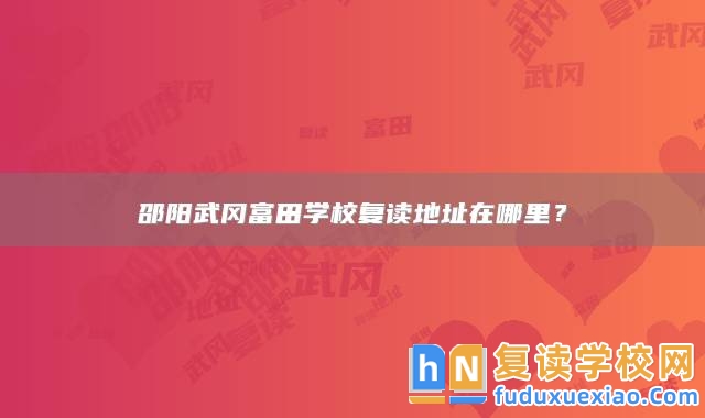邵陽武岡富田學校復讀地址在哪里？