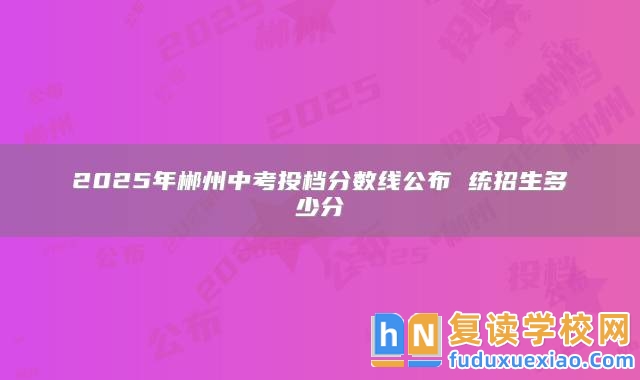 2025年郴州中考投檔分數(shù)線公布 統(tǒng)招生多少分