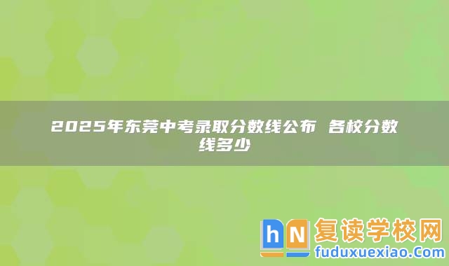 2025年東莞中考錄取分數(shù)線公布 各校分數(shù)線多少