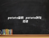 potato復數 potato例句 短語